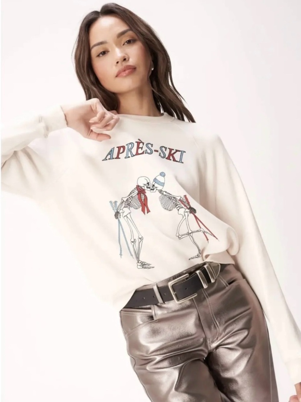Project Social T Après-Ski Graphic Crewneck Sweater - Ivory